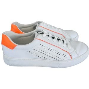 Marc Fisher White Sneaker With Orange Women Size 9